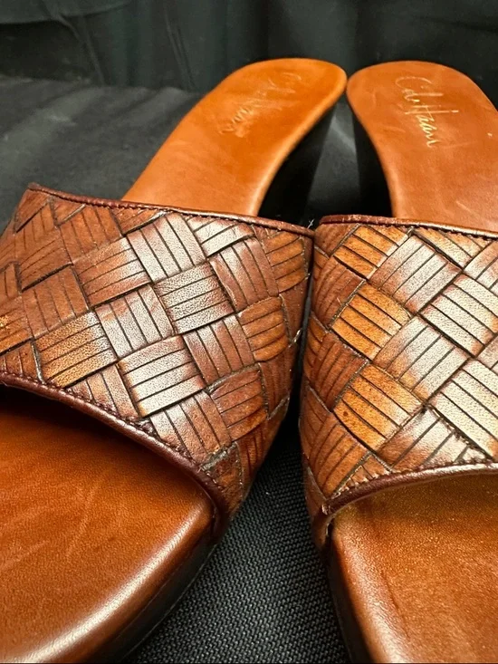 Cole Haan Brown Woven Leather Slide Sandals Woman’s 8 - Picture 5 of 11